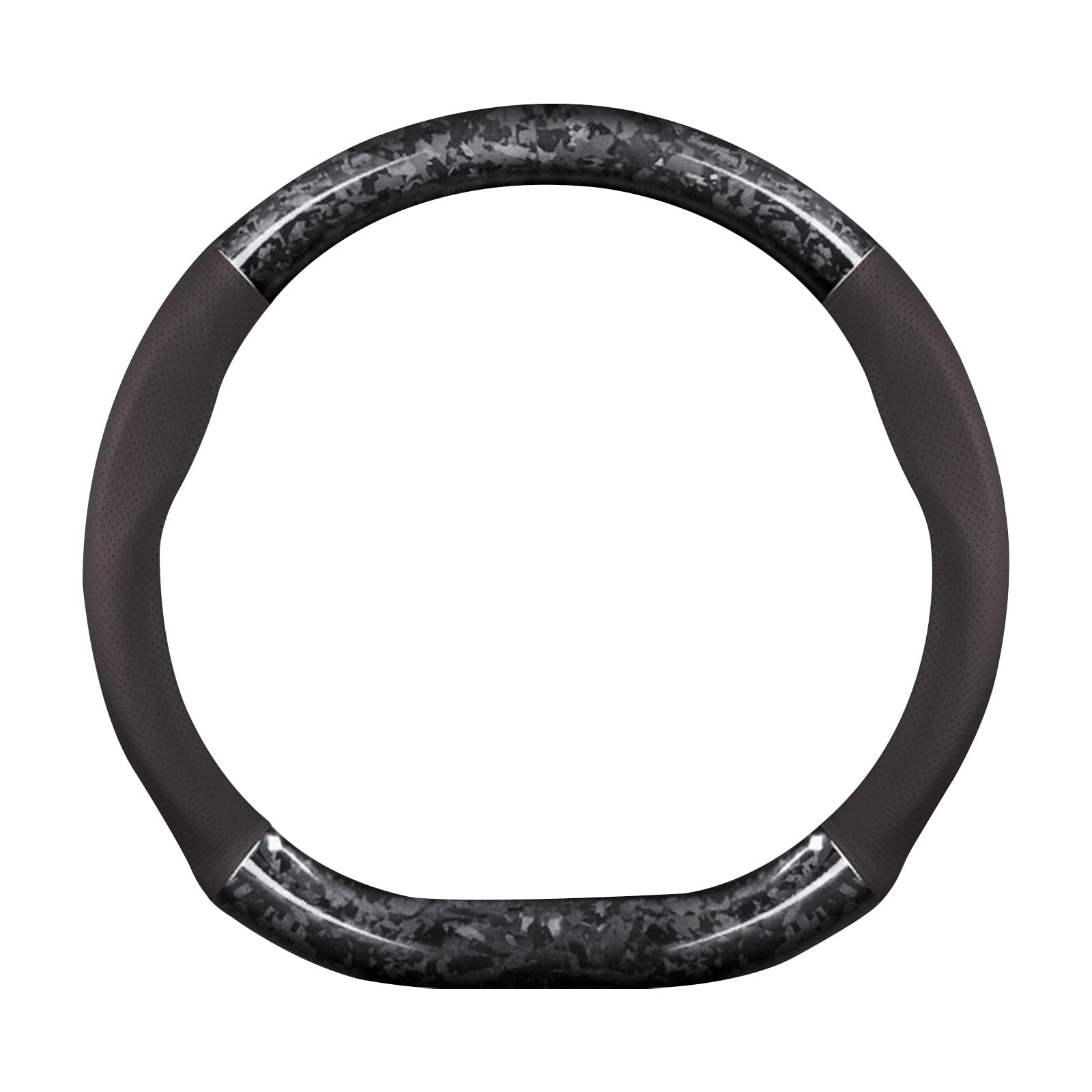 Funda De Volante Tipo D De Cuero Y Fibra De Carbono Forjada | 37-38 Cm, Antideslizante Y Deportiva (Ergocar)