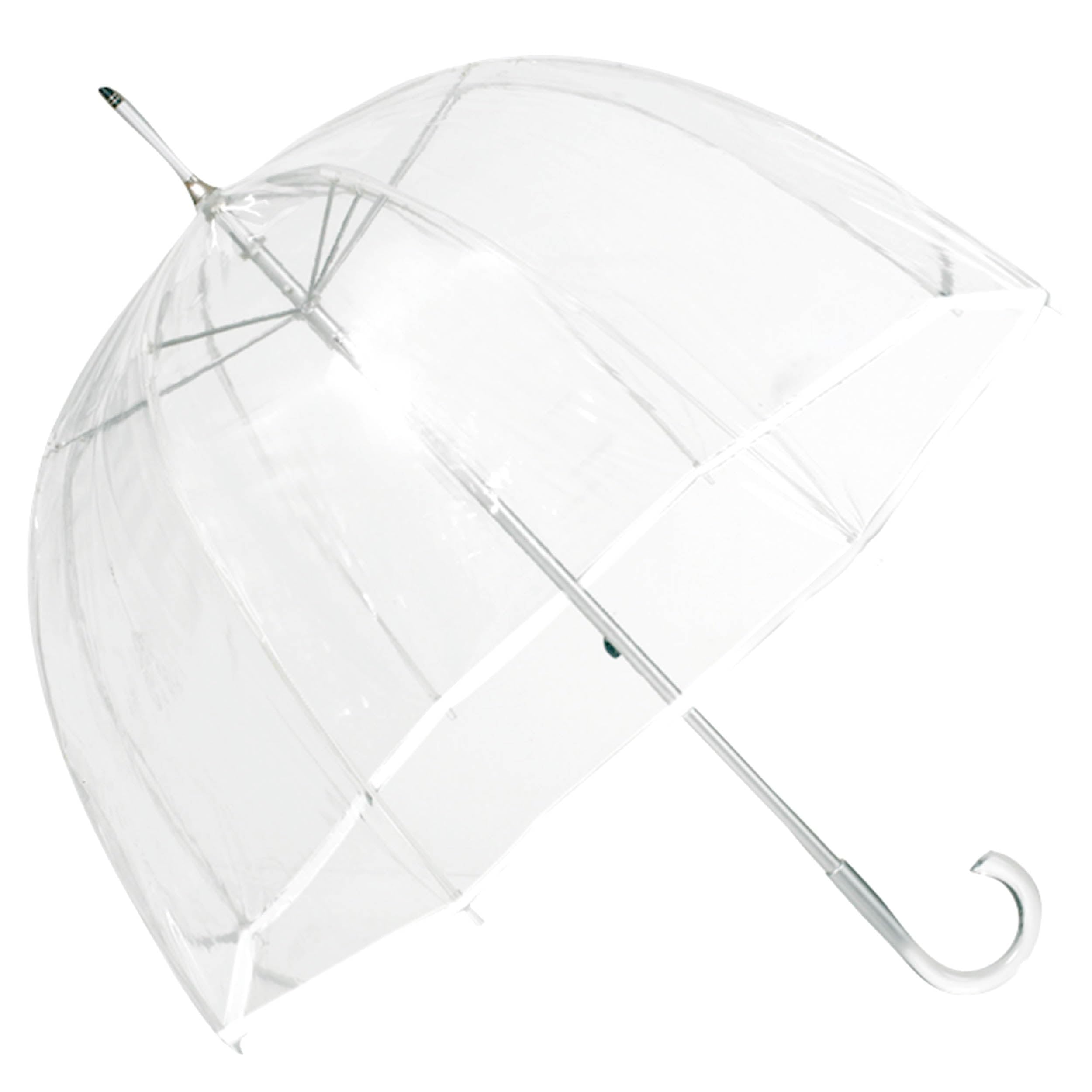 Isotoner Parasol przezroczysty przezroczysty dzwonek damski biały brzeg, przezroczysty, Klein, parasol kijkowy