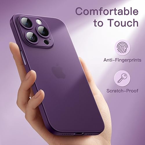 Miniatura 6 de JETech Funda ultradelgada (0.014 in delgada) para iPhone 14 Pro Max de 6.7 pulgadas, cubierta de lente de cámara de protección completa, acabado