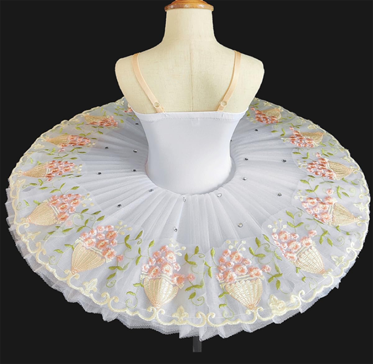 Tutú de panqueque Bordado para niñas tutú de Ballet Profesional para niñas Adultas Vestido de Fiesta de Bailarina de Baile