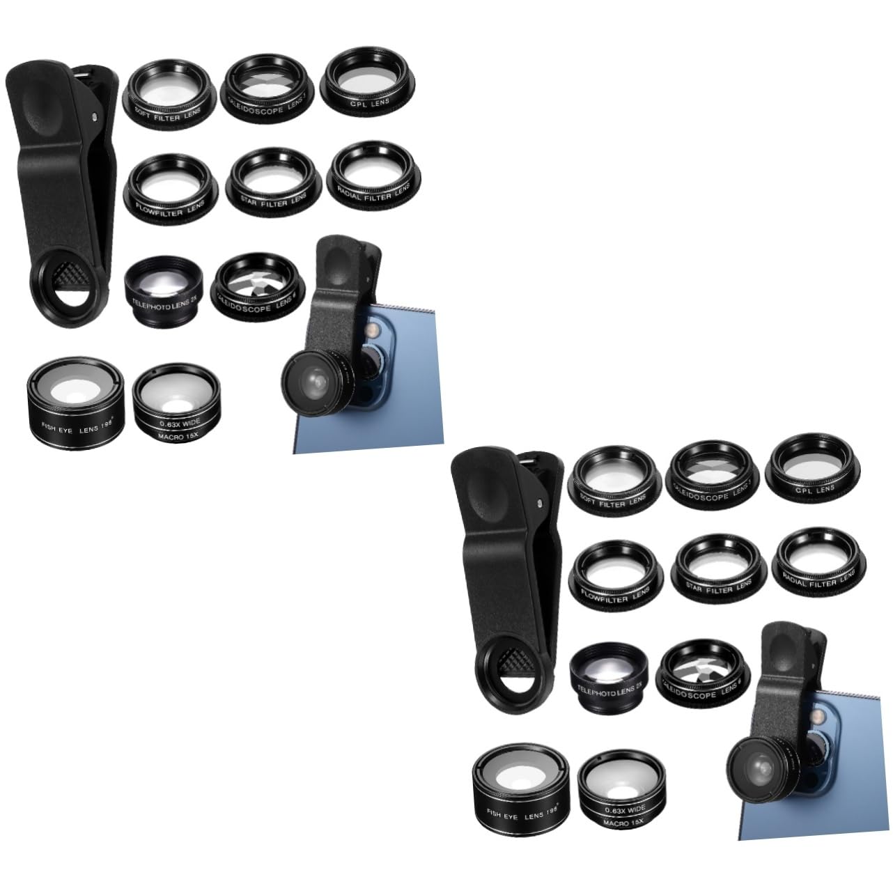 Hemobllo 2juegos Kit De Lentes para Teléfono Móvil Lente Gran Angular Filtros Cpl y Accesorios para Fotografía De Paisajes y Retratos