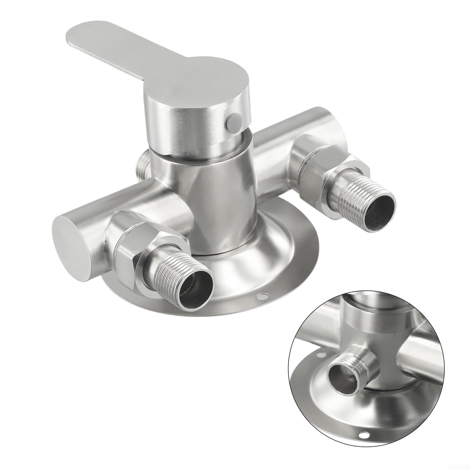 Rubinetto per doccia da bagno a parete, rubinetto dell'acqua in acciaio inossidabile 304, valvola con maniglia in metallo miscelatore acqua calda e fredda