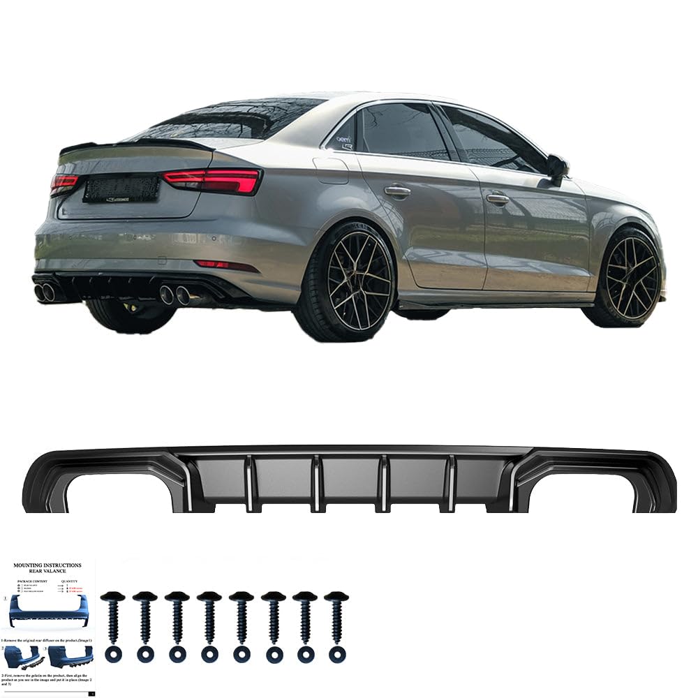 Heckdiffusor kompatibel mitAudi A3 8V FL Limo 2016–2020 Rear Valance