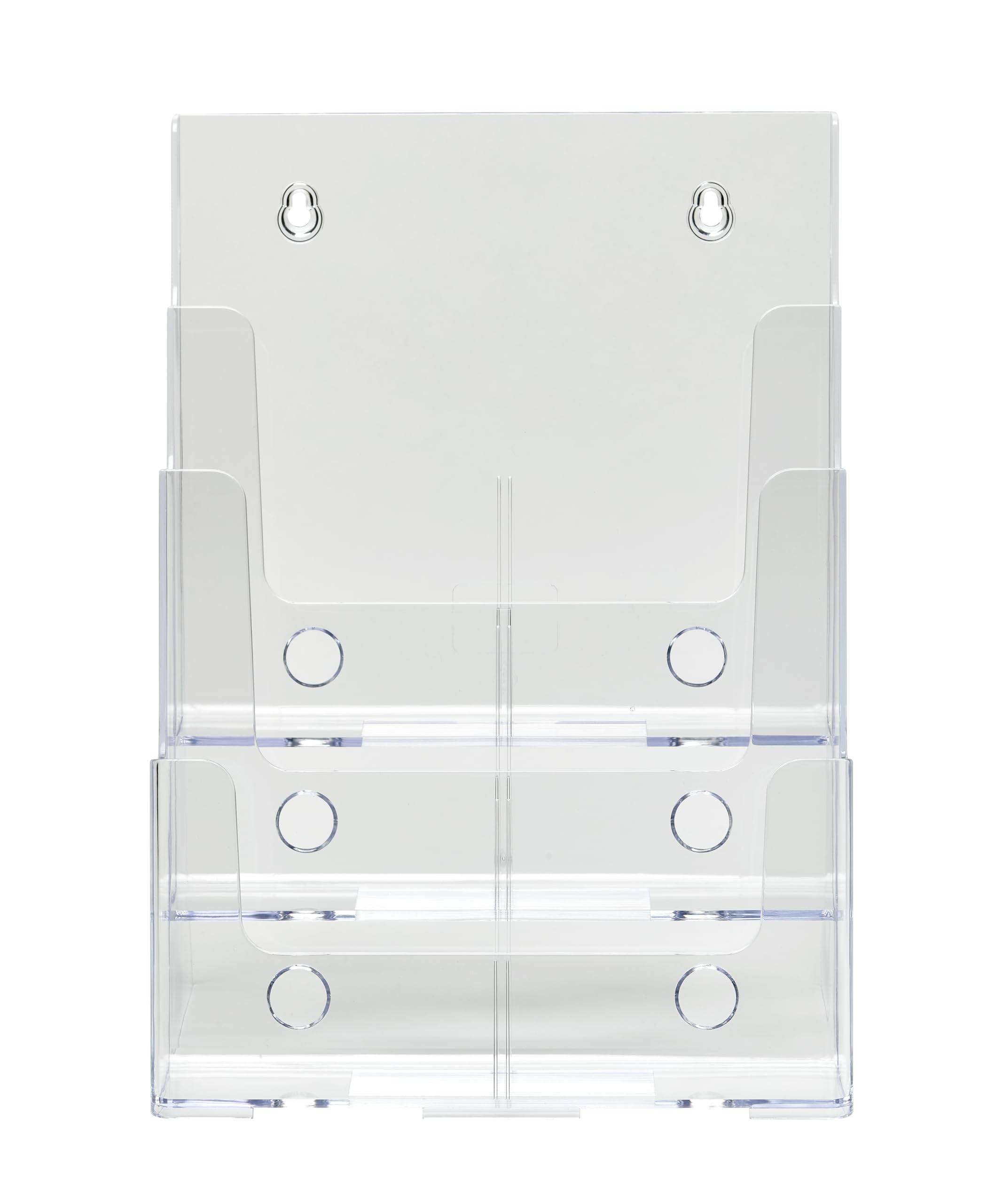 Deflecto A4 3-Tier Acrylic Literature Holder | Crystal Clear Countertop & Wall Mount Brochure Display Rack | Durable Multi-Pocket Leaflet Magazine File Organizer for Office, Business & Waiting Rooms