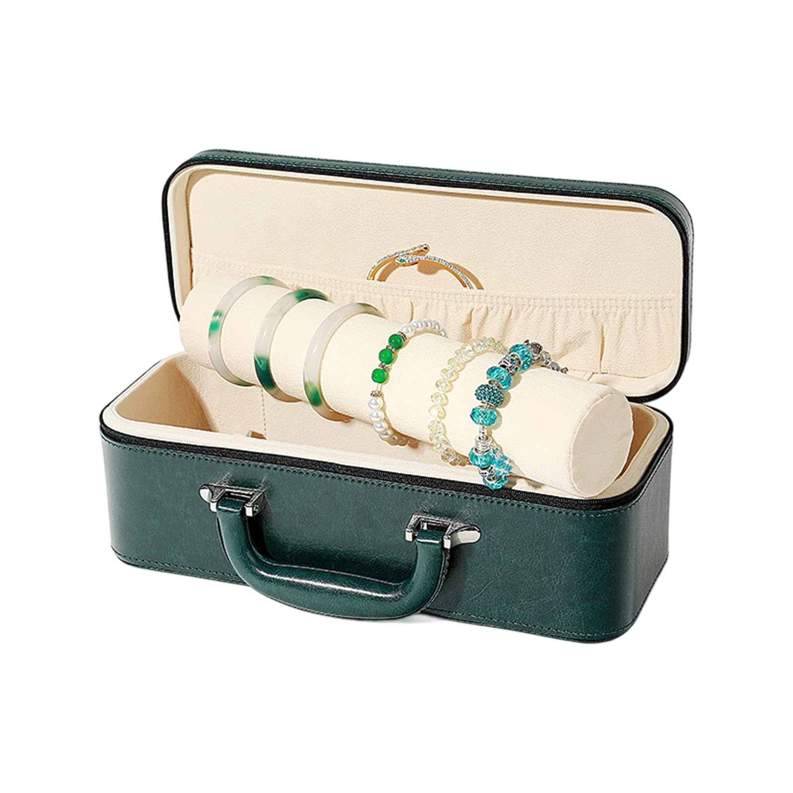 Organisateur de bijoux à compartiments pour voyage et rangement retro