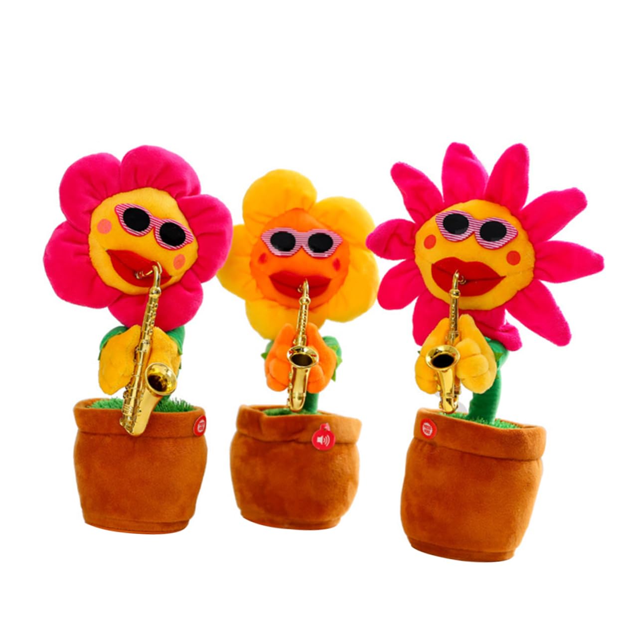 Amazon.co.jp: HOOTNEE ひまわりのぬいぐるみ 電動おもちゃ サックス