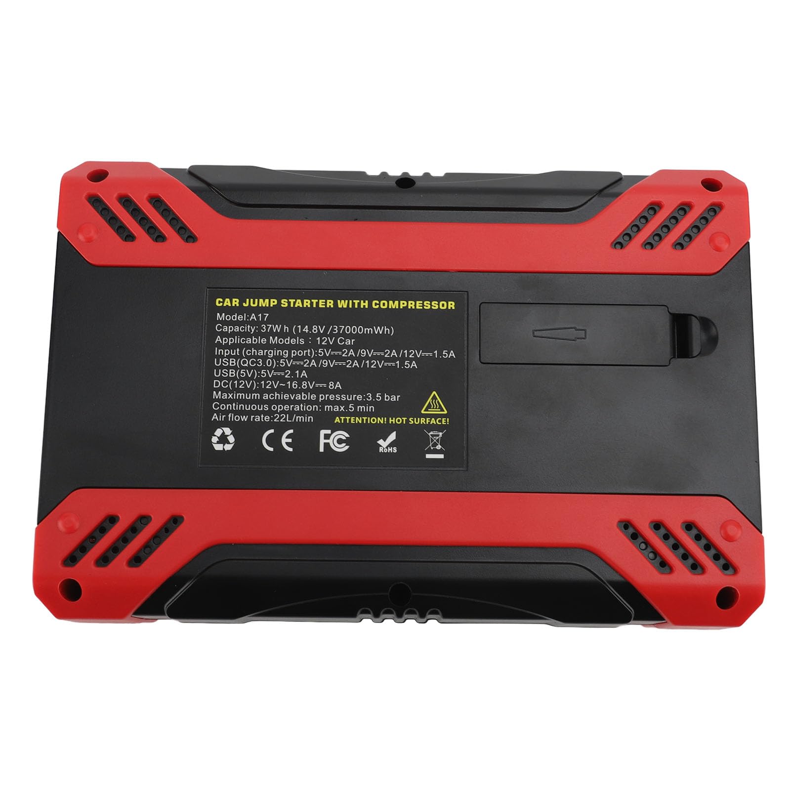 Akozon Arrancador de Batería Automóvil, con Inflador Neumáticos 150 PSI, Apagado Automático, Luz LED Banco Energía 10000 MAh SOS para Arranque Emergencia e Inflado