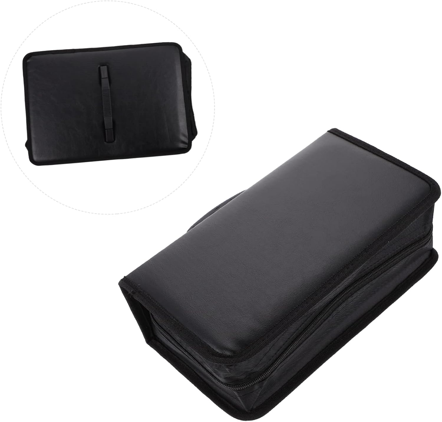 ABOOFAN 2Pcs Capacity PU CD Storage Case Portable Disc Holder for Dvds Stylish Design Space Saving Organizer with Easy Access to Liner Notes
