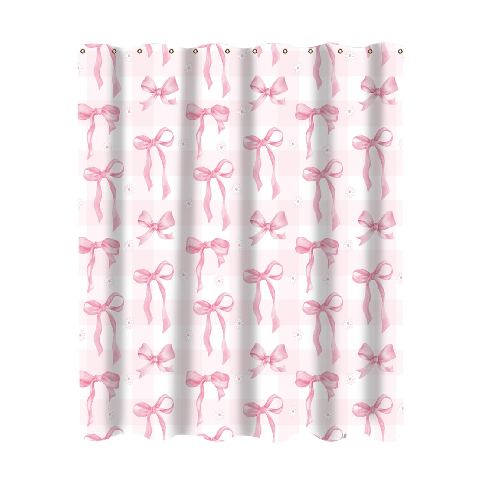 Hsioluted Shower Curtain Vibranted Watercolor Bows Theme Polyester Bathroom Decoration Easy to Clean Watercolor Bows Shower Curtain