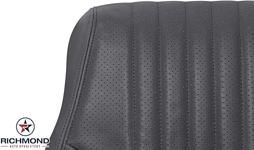 Miniatura 6 de Richmond Auto Upholstery - Funda de asiento de piel perforada de repuesto para el lado del conductor, gris grafito oscuro (compatible con Pontiac