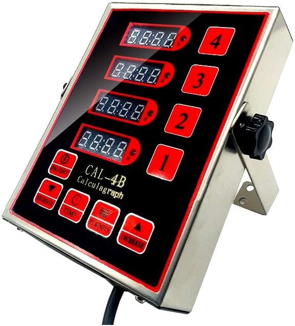 Li Bai 4 Channels Commercial Kitchen Timer Restaurant Timers Multi-Function Digital Timer with Loud Alarm 4 Events Adjustable Cooking Reminder Stainless Steel 110V for Home Kitchen Restaurant