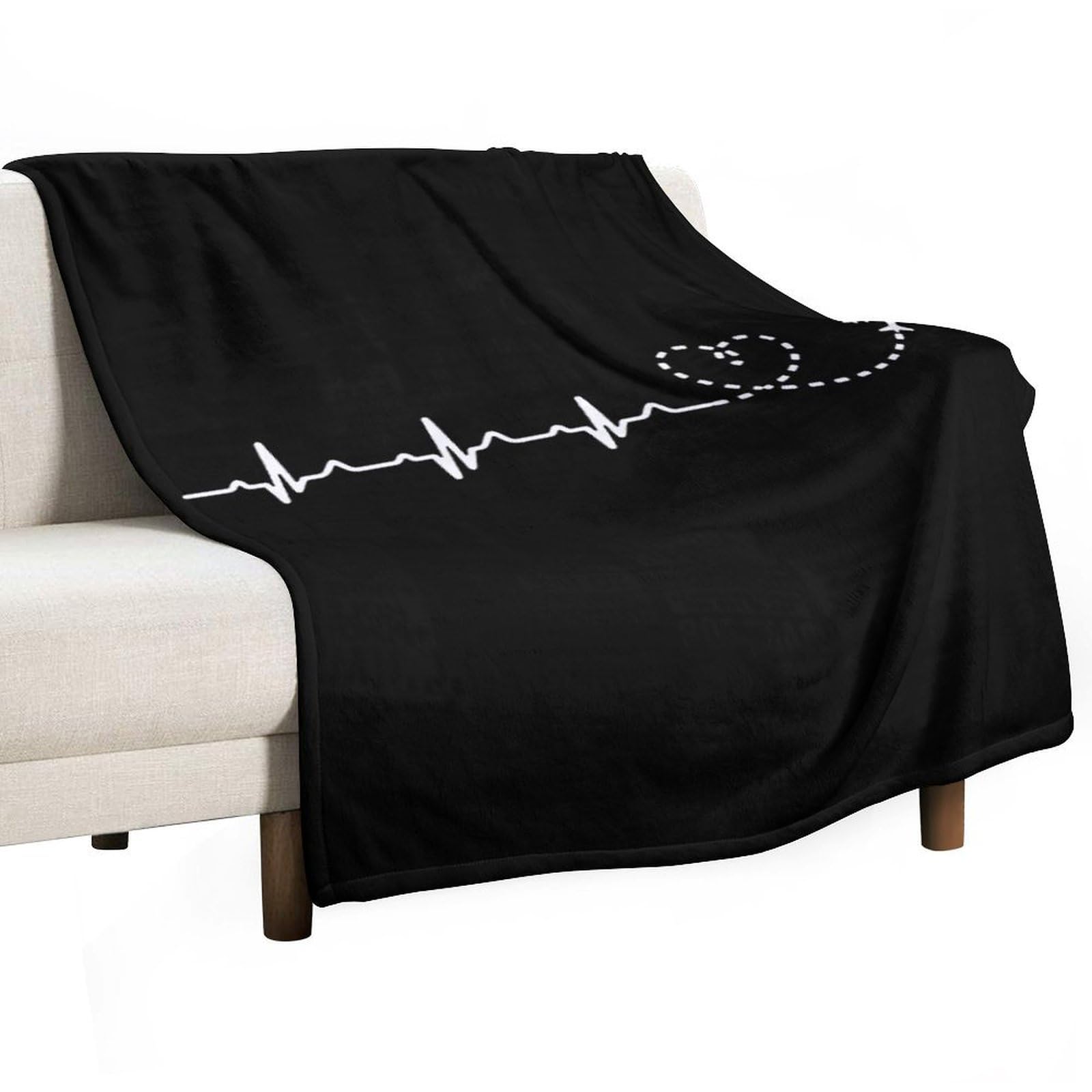 CGSBNGHA Airplane Pilot Heartbeat Flannel Fleece Blanket Lightweight Soft Throw Blankets for Sofa Couch Bed Chair