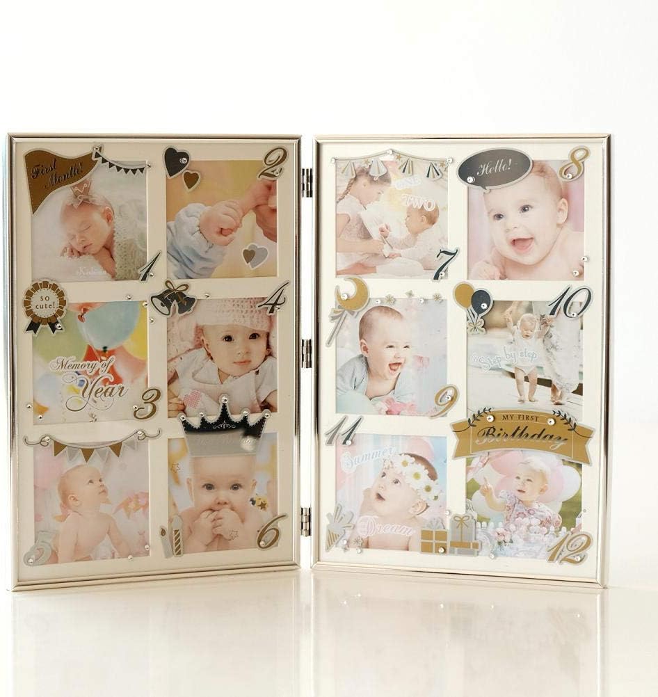 フォトフレーム ベビー 4枚 おしゃれ かわいい ギフト ベビー4窓フレーム モノトーン 写真立て 出産祝い 北欧 卓上 壁掛け 複数 赤ちゃん 正規店 赤ちゃん