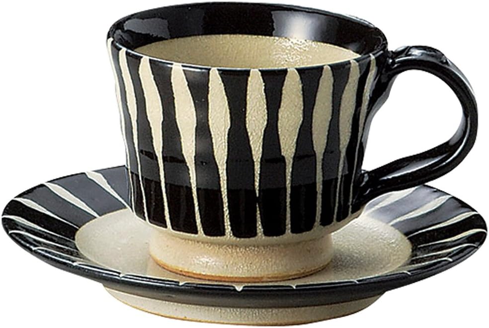 Yamashita Kogei 13044490 Mino Ware Suzuki Black Tokusa Coffee Bowl Dish, 4.1 fl oz (130 cc)