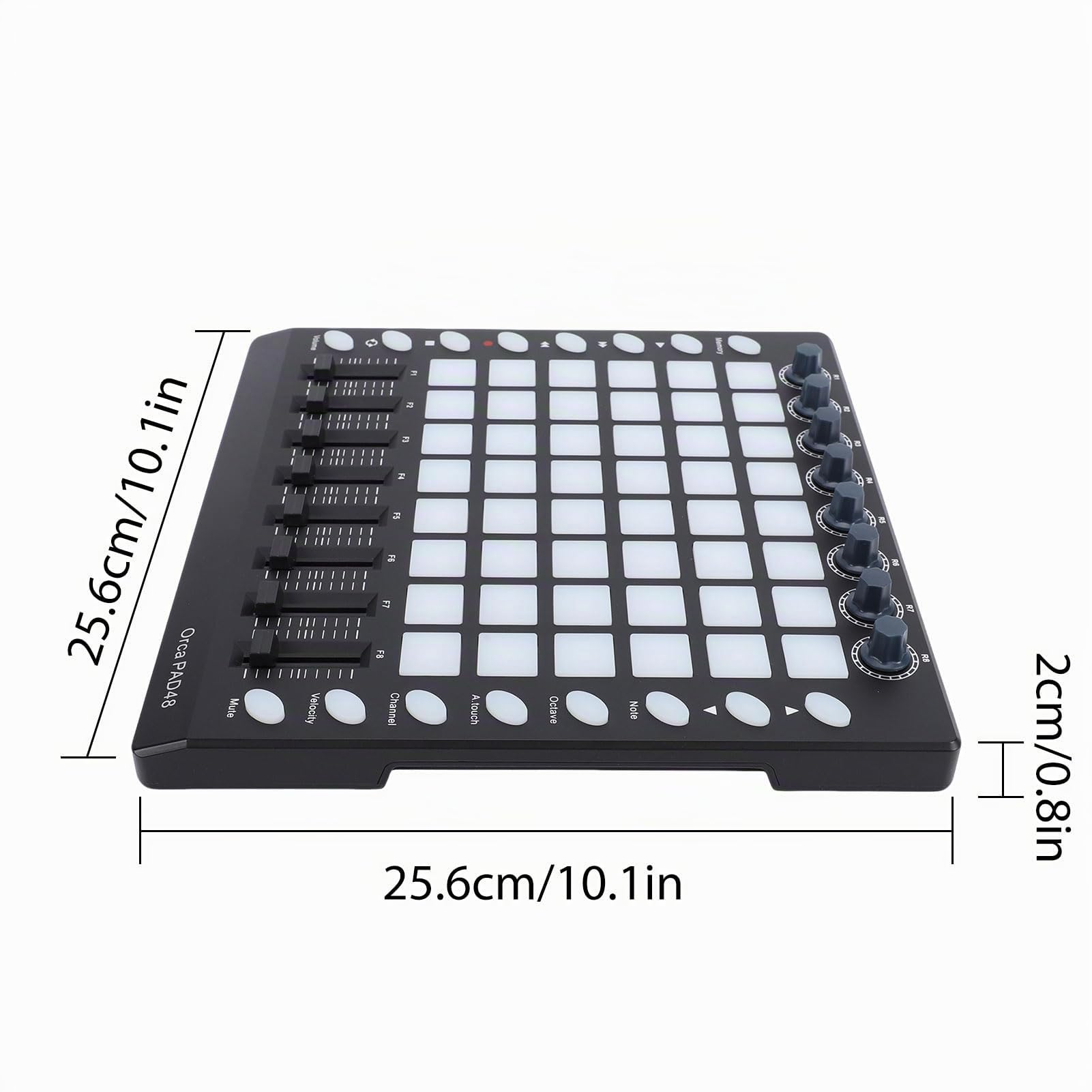 RiToEasysports Controller MIDI, 48 Pad Retroilluminati RGB con 8 Manopole 8 Fader per la Produzione Musicale, Pad Batteria USB Portatile per Performance DJ in Studio Dal Vivo