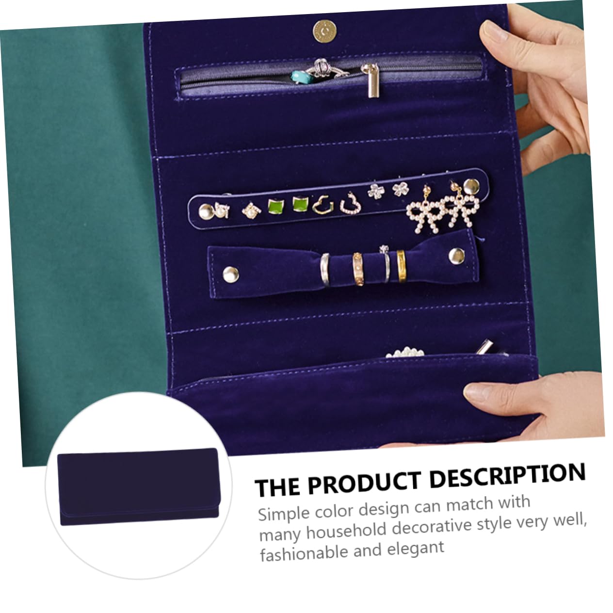 Holibanna Jewelry Storage Bag Suede Fabric Organizer for Earrings Necklaces Bracelets Portable Travel Jewelry Packing Box Wear-resistant Design