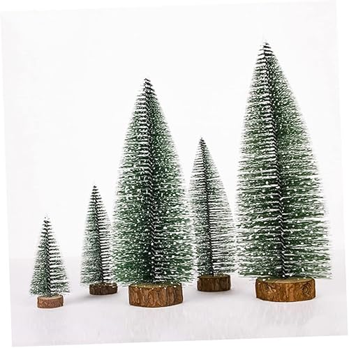 BESTOYARD Decoraciones de mesa de Navidad, árbol de mesa, árbol en miniatura, árbol de pino, decoración de mesa de sisal, botella de sisal, cepillo,