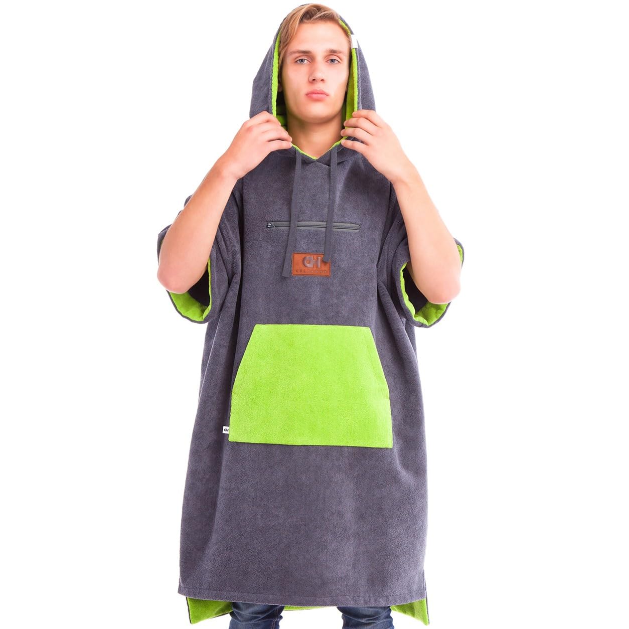 CULTHOOD Serviette Poncho avec Poche zippée - Changez Votre Combinaison de Surf avec Style en Public - Nombreuses Couleurs - Taille Adulte pour Tous-approuvé par Les Champions de Wakeboard