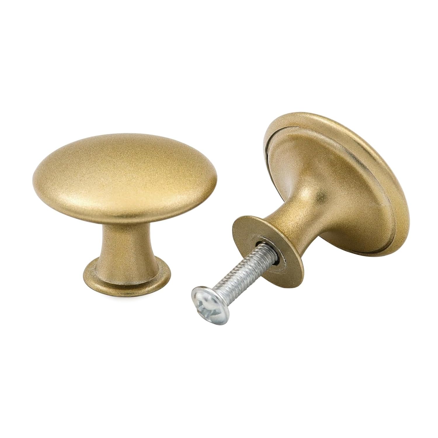QZKJQDD 2 Pack Cabinet Knobs, Single Hole Cupboard Knobs, Aluminum Alloy Cabinet with Screws, 30mm Round Furniture Door for Kitchen Wardrobes Bathroom Home Decoration (Gold)