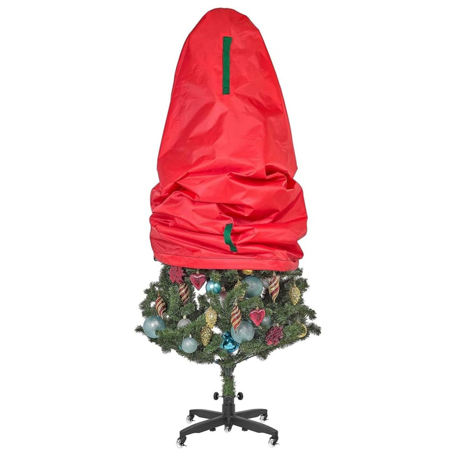 Elnwnnkc Red Portable Vertical Christmas Tree Bag, & Tear-Resistant Protective Cover For 36X25 Inch Decorations Protective Artificial Christmas Tree Bag
