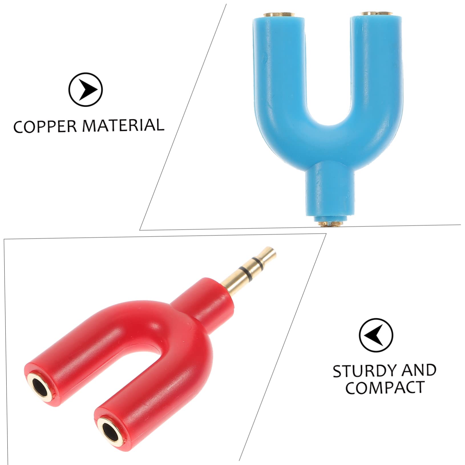 Mikikit 5 Set 3.5mm Splitter Per Cuffie Adattatore Splitter Audio A 2 Vie Per Telefono Portatile 6 Pezzi*5