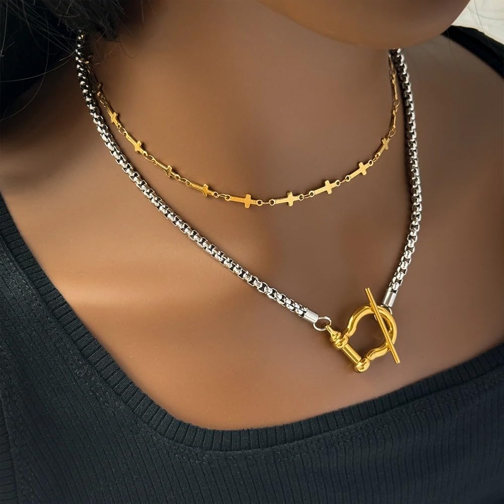 Silver Horseshoe Necklace - Lucky Horse Charm For Women and Men, Horseshoe Pendant for Teens and Adults