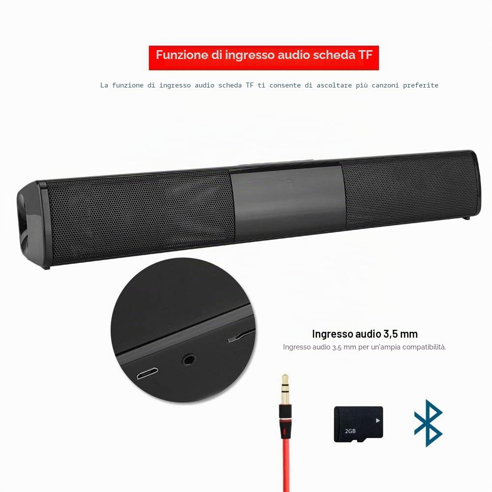 Socobeta Soundbar Altoparlanti TV Bluetooth Altoparlante Surround Stereo Bluetooth Senza Fili per TV TV Tablet PC Computer Smart Phone Elettronica di consumo