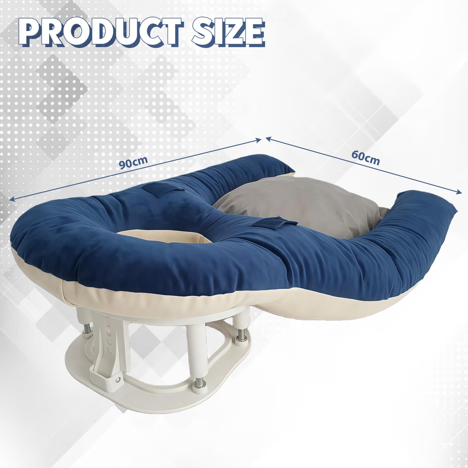 Masaje Headrest for Bed, Reposacabezas para Cama, Almohada Boca Abajo con Espuma Viscoelástica, Cojín de Recuperación Postoperatoria Ocular, Altura Ajustable, Beidseitig Utilizable
