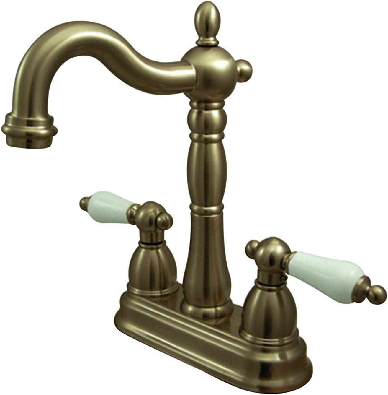 Kingston Brass KB1493PL Bar Faucet Without Pop-Up Rod, Antique Brass