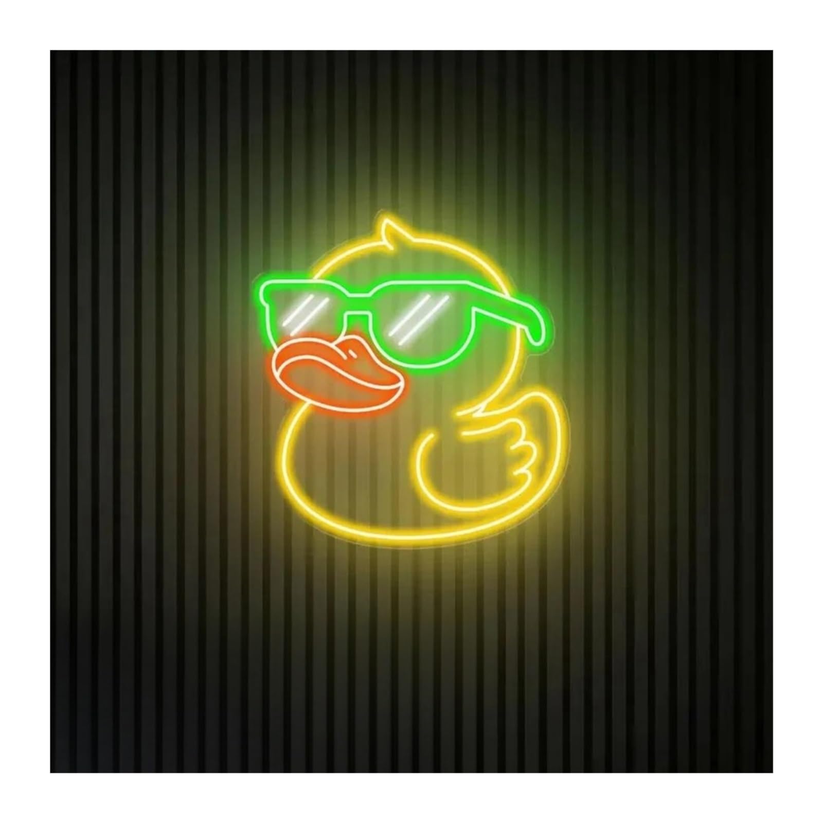 Xenite A Hanging Rt Neon Signs Glasses Duck Neon Sign Usb Powered Djustable Brightness Lights Suitable For Home Shop Decor(,25Cmx25cm)