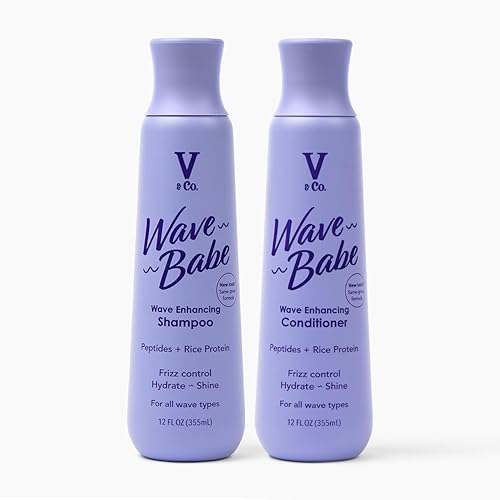 Miniatura 12 de V&Co. Beauty Wave Babe Acondicionador para cabello ondulado – Cuidado capilar hidratante sin sulfatos ni parabenos con proteína de arroz y péptidos