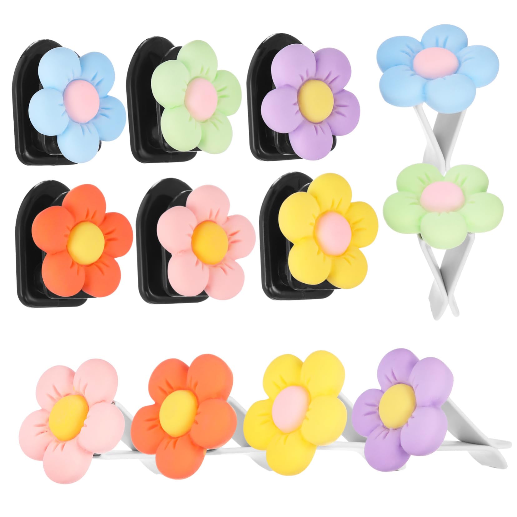 ULTECHNOVO 60stücke Auto Lüftung Clips Blumen Haken Bunte Autozubehör Für Frauen Inklusive Blumenhaken Langlebig Leicht Zu Installieren Geeignet Für Fahrzeugtypen