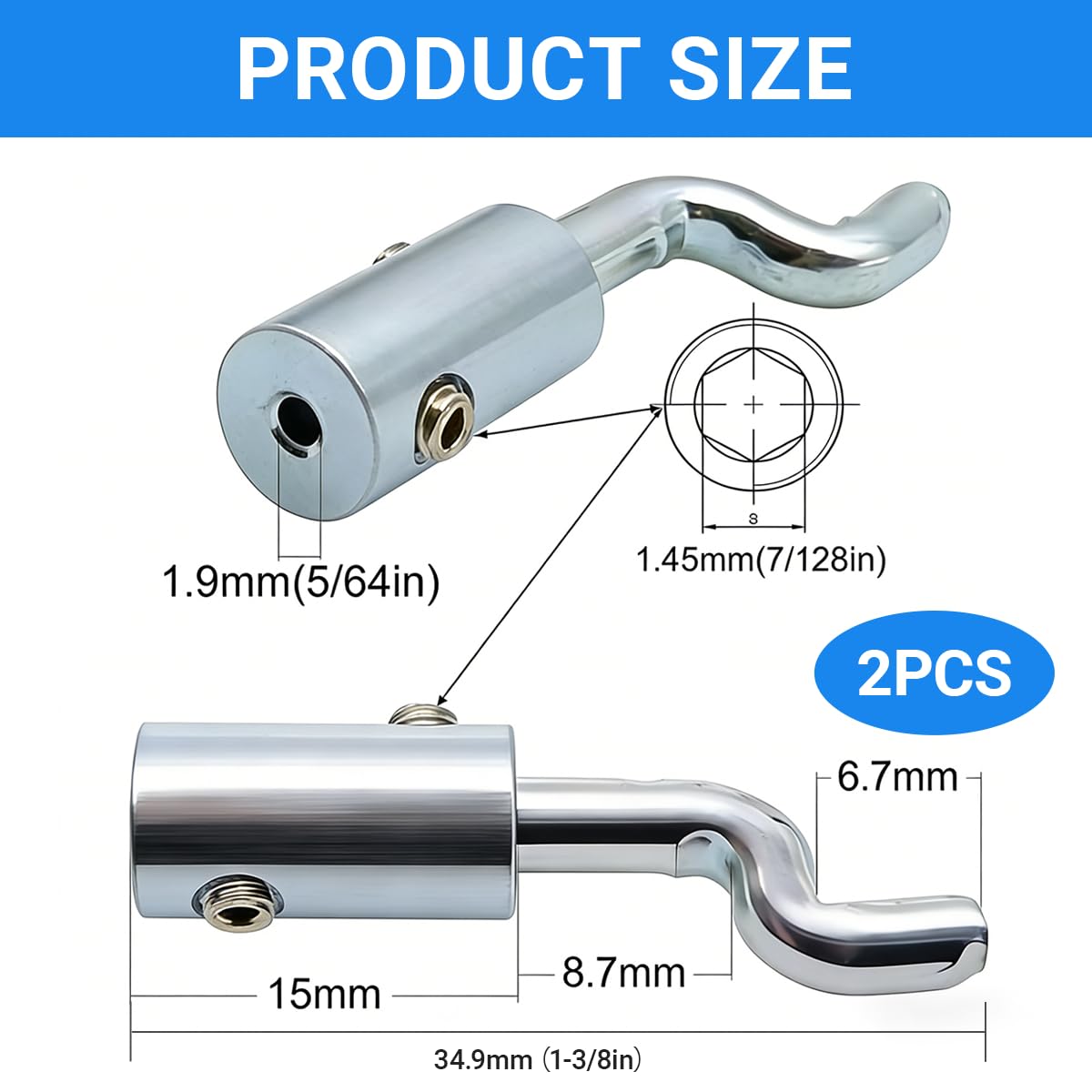 2 Piezas Terminal de Cable Bowden en Forma Z para Acelerador de Cortacésped, Tornillo Prisionero para Cable de Gas y Carburador, Kit Universal de Reparación para Maquinaria de Jardín
