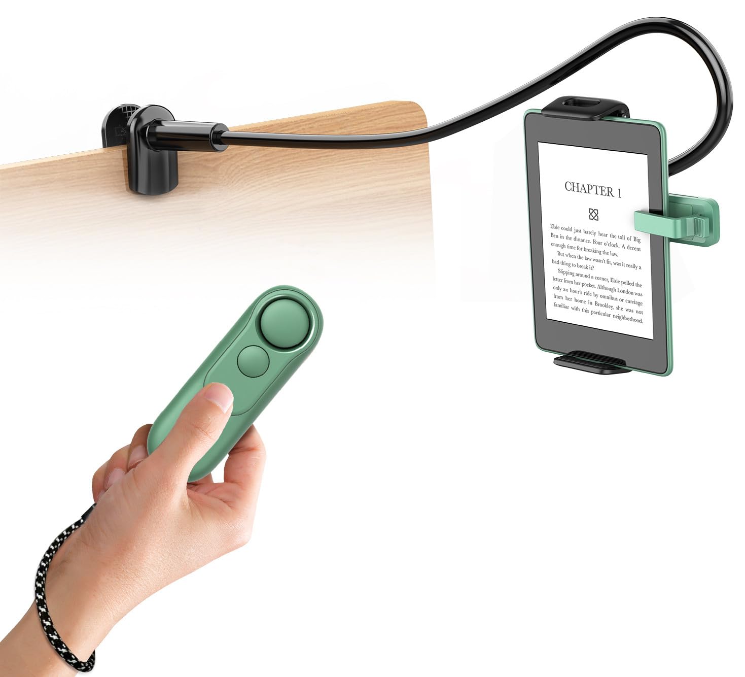 Télécommande Tourne-Page avec Support pour Kindle, Vert