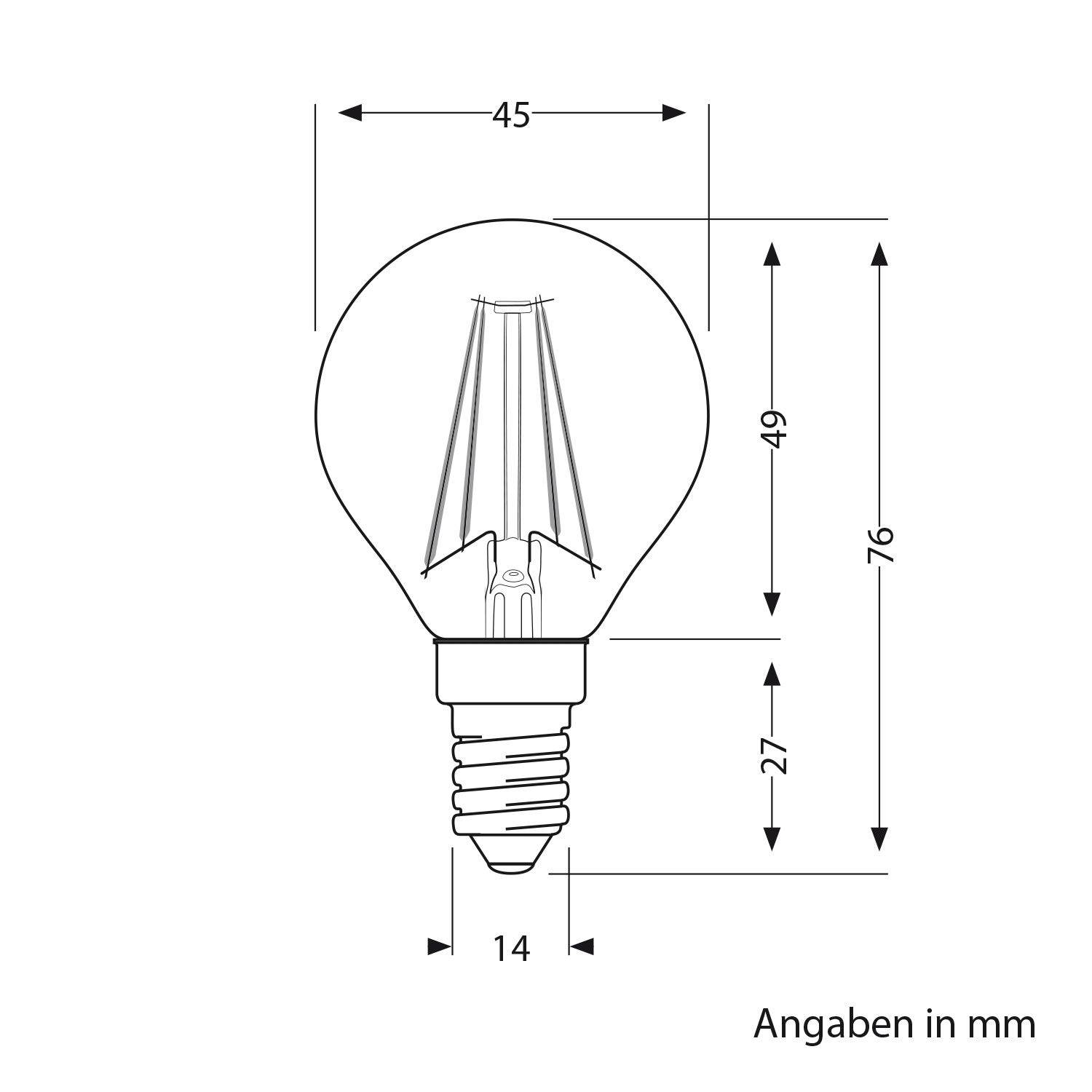 ledscom.de 12x bombillas LED E14, G45, blanco cálido (2700 K), 4,5 W, 542lm, regulador de 3 niveles