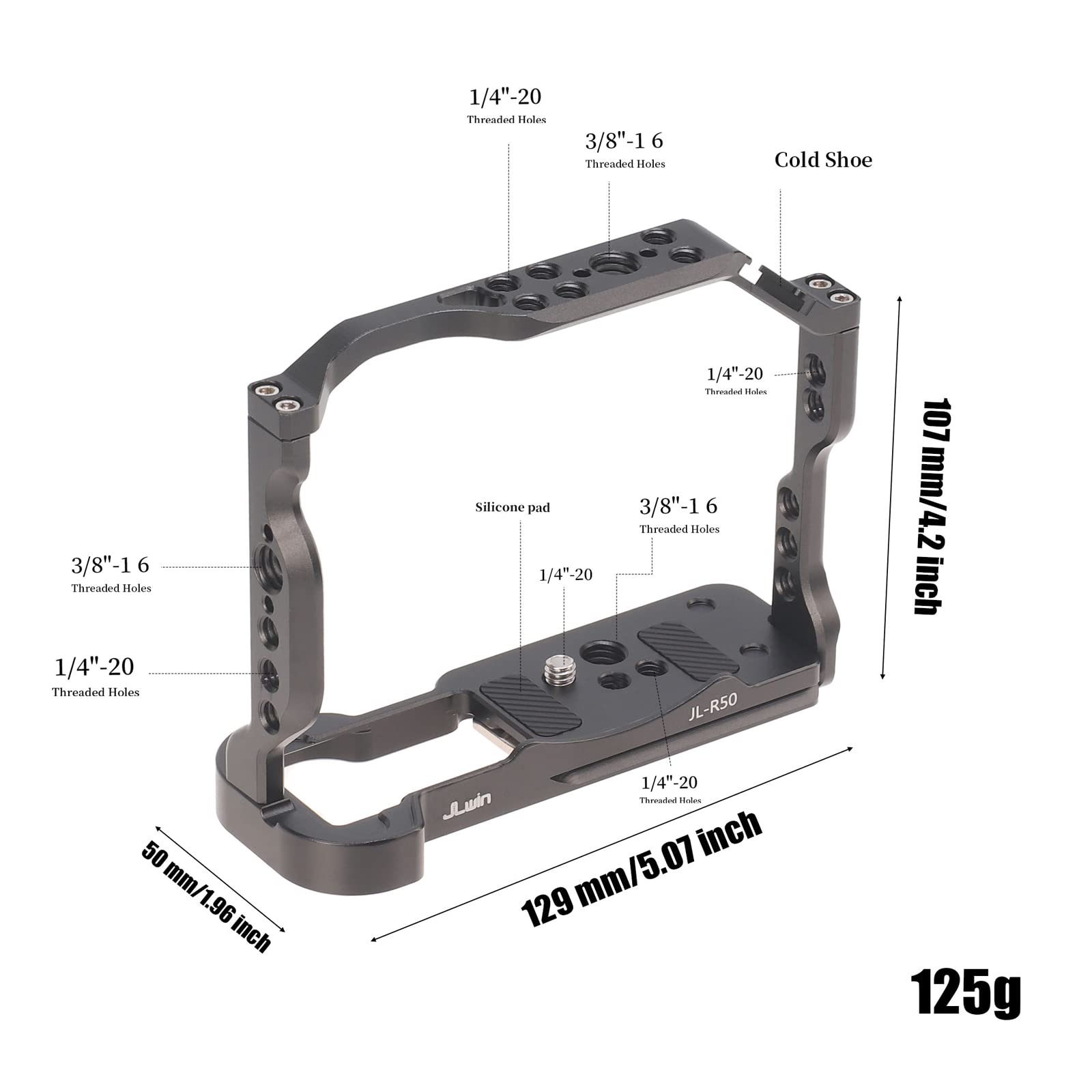 FOTGA Camera Cage and Top Handle Kit for Canon EOS R50 Camera, Aluminium Alloy Video Vlogging Camera Cage Rig - Image 4