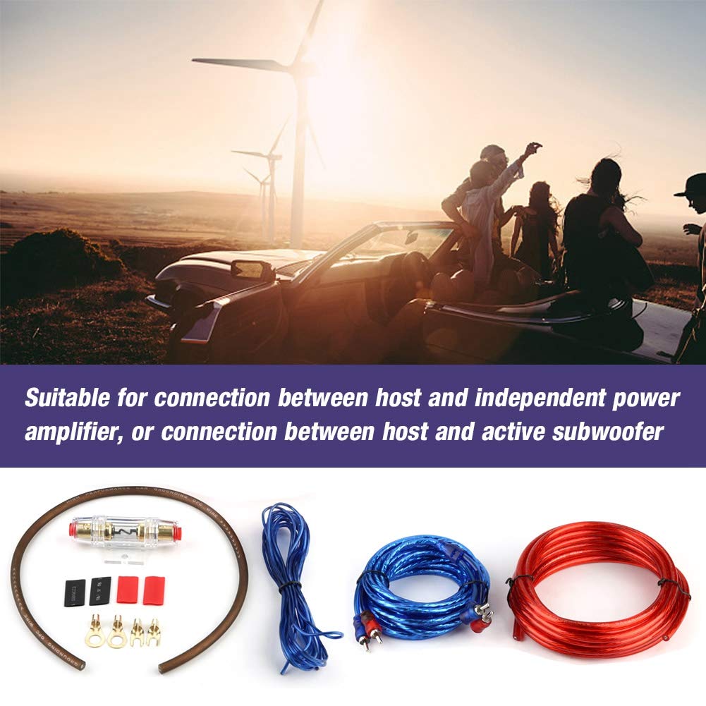 Car Subwoofer Amplifier Speaker Installation Wire Cable Kit mit Sicherung hochwertige Kabel für Verstärker und aktive Subwoofer verlustarme Übertragung oxidationsbeständige PVC Iso