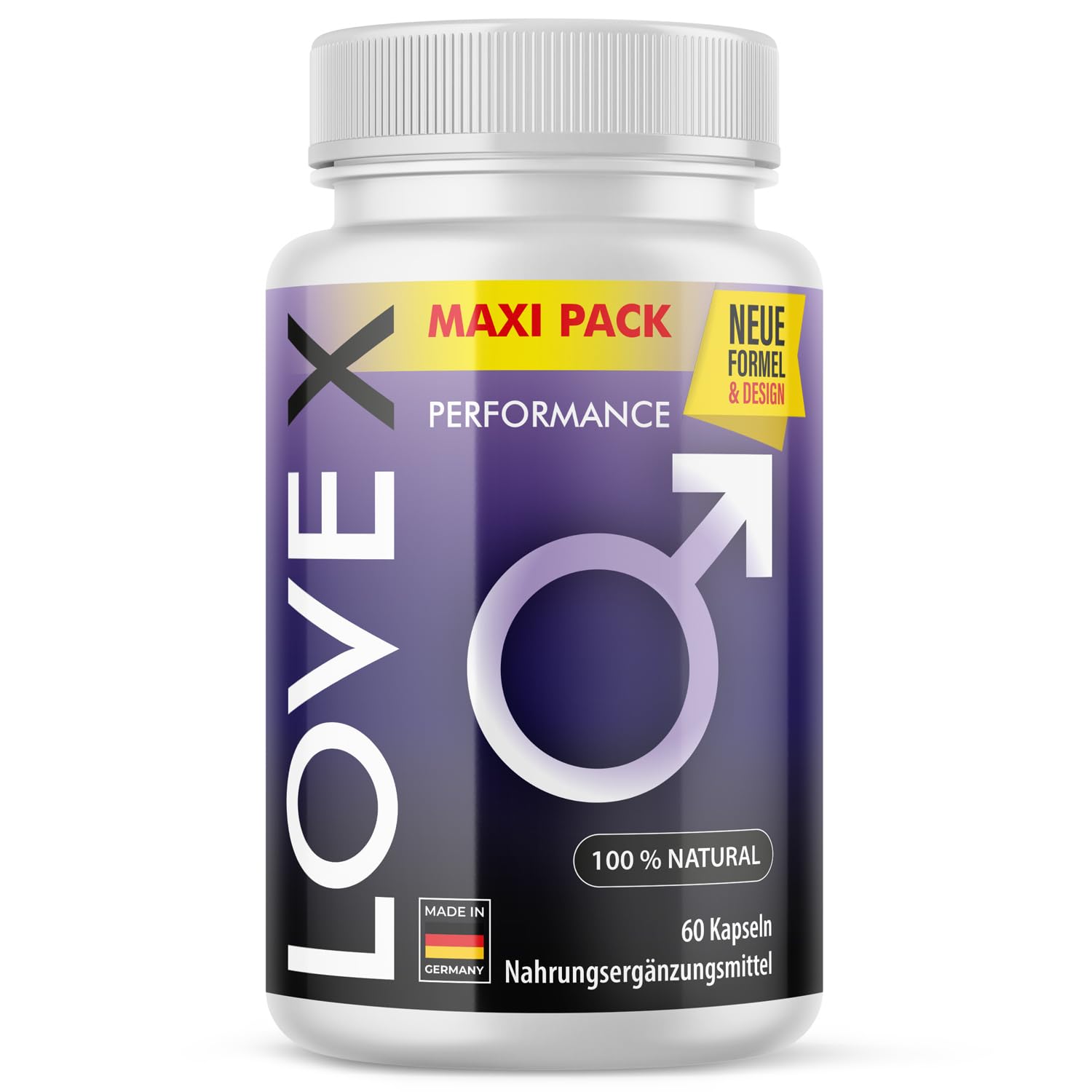 Love X – Convient aux hommes - avec L-arginine, L-citrulline, maca - Contenu : 60 gélules