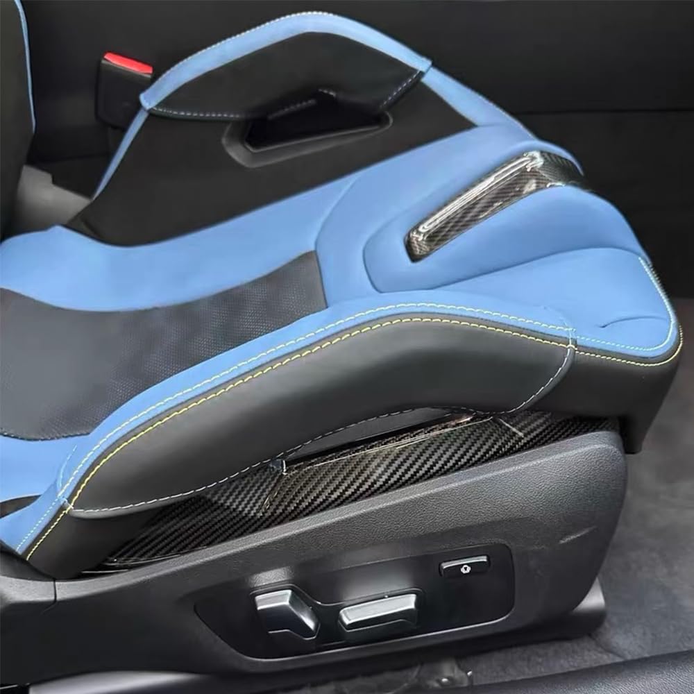 Protector de mejilla exterior de carbono para BMW M (2 unidades) para G87 M2, G80/G81 M3, G82/G83 M4, F90 M5, F91/F92/F93 M8 – Funda de piel con (Silverstone)