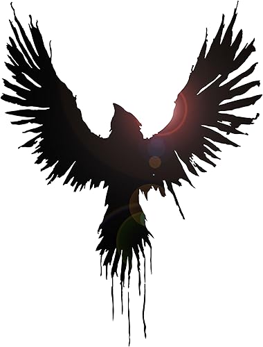 Vinilo adhesivo de pared Raven gótico pájaro decoración negro alas pegatinas mural gran decoración (g3116) negro