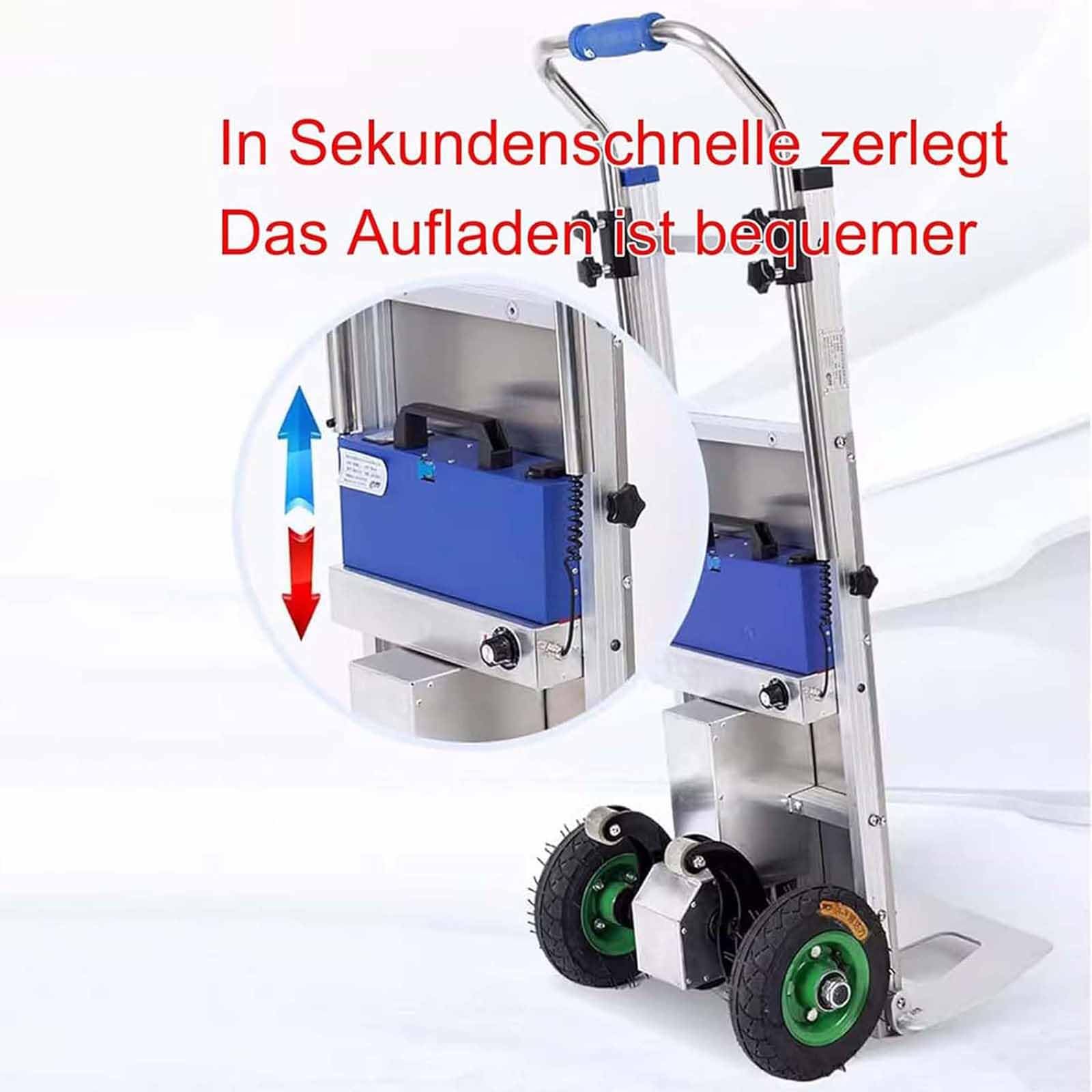 Elektryczny wózek transportowy do schodów – nośność 220 kg, silnik bezszczotkowy do wydajnego transportu schodów