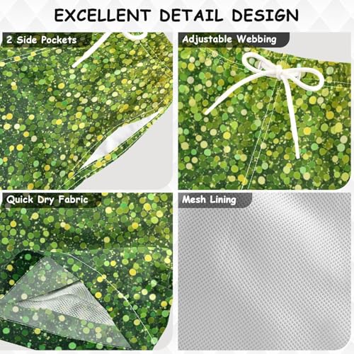 Pigsaly Boys Swim Trunks Lemon Yellow Lime Green Gradient Flashing Glitter Boys Board Shorts Swimsuit Swimwear 4T3