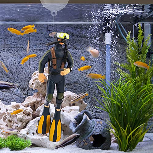 Image of 2 Pack Fish Tank Decorations Little Diver Decorative Ornament Floating Pendant for Creative Fish Tank Accessories, Aquarium Decorations, Marine Landscaping