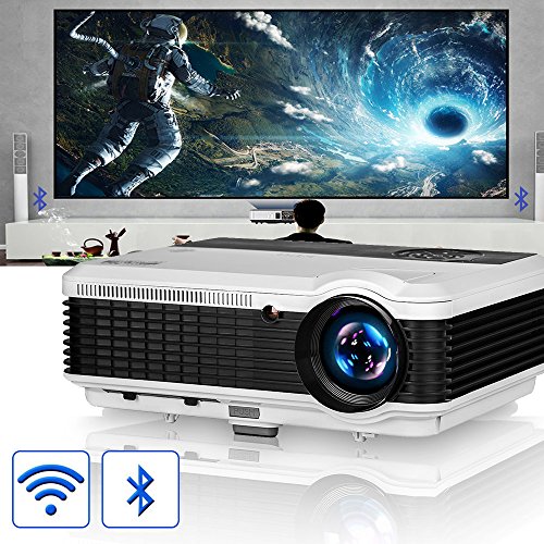EUG LCD Wireless WiFi HD Projector WXGA Native 4600 Lumens, Bluetooth, Android, 1080P