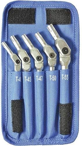 Bondhus K18 HEX-PRO Juego de llaves Torx de cabeza de pivote de 5 piezas, tamaños: T40, T45, T47, T50 y T55, multicolor, talla única, 00018