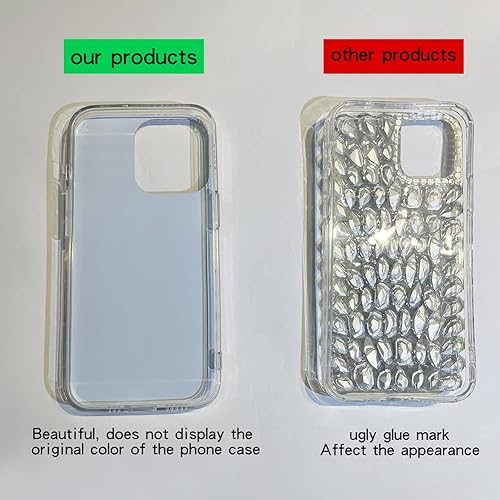 Miniatura 10 de Cavdycidy Funda para iPhone 13 para mujer (6.1 pulgadas), funda de lujo muy brillante con diamantes de imitación de cristal brillante 3D en la