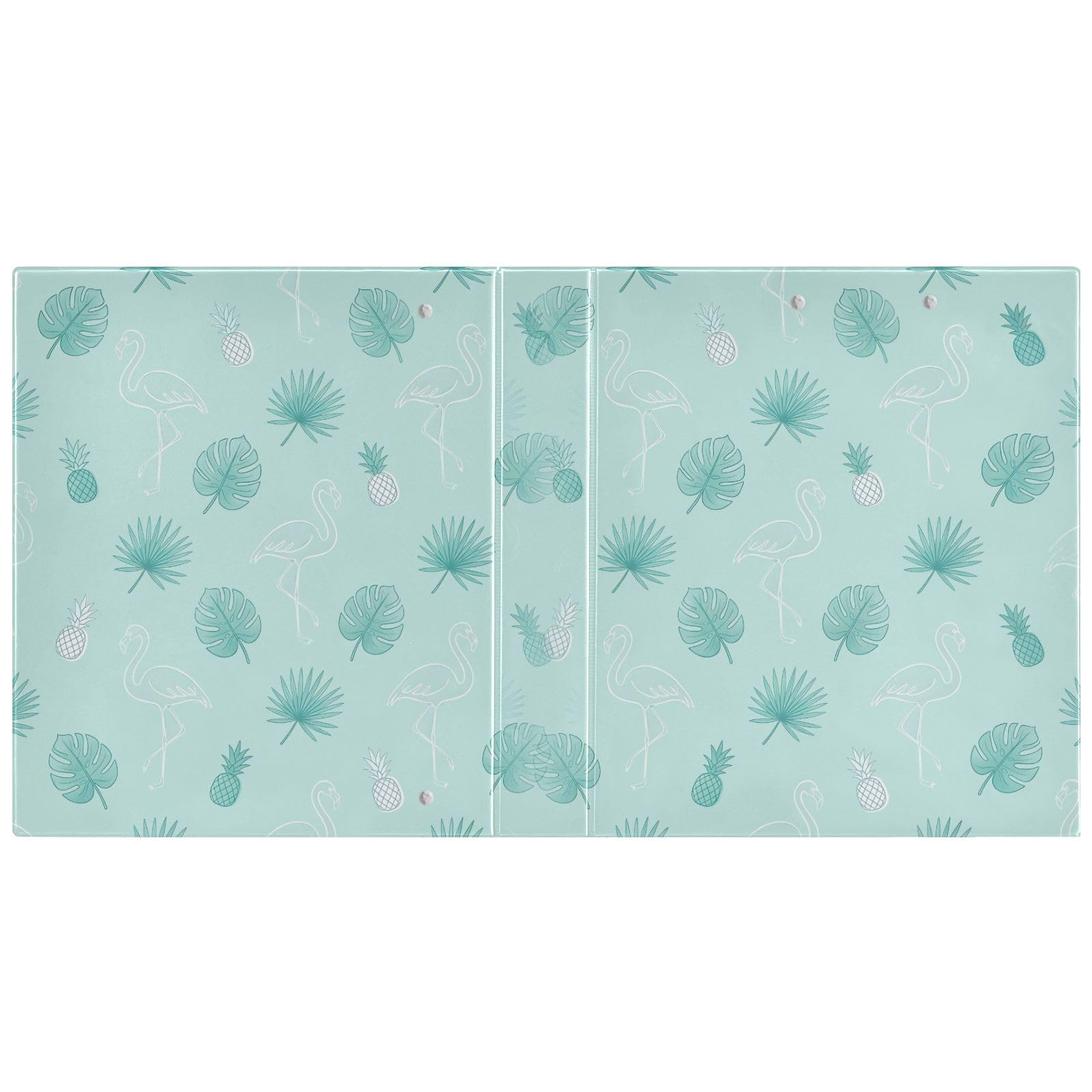 Raccoglitore a 3 anelli con motivo ananas tropicale, 3,8 cm, contiene 200 fogli, 3 raccoglitori ad anelli con clip in metallo antiscivolo