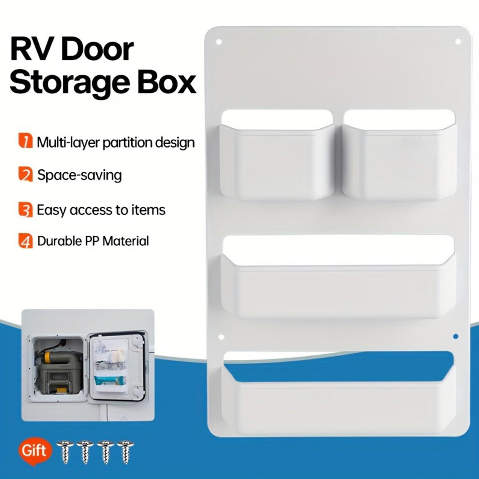 Scatola Portaoggetti Porta Per Camper – Multiscomparto Impermeabile In ABS, Fissaggio A Vite, Per Barca, Rimorchio E Casa, Moderno E Funzionale