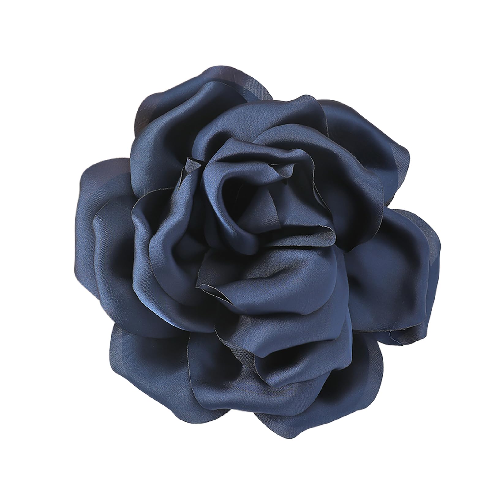 NIHENHAO Elegant Fabric Rose Lapel Pin Handmade Flower Brooch Stylish Corsage Badge Fashion Accessory for Parties and Dinners-Navy Blue