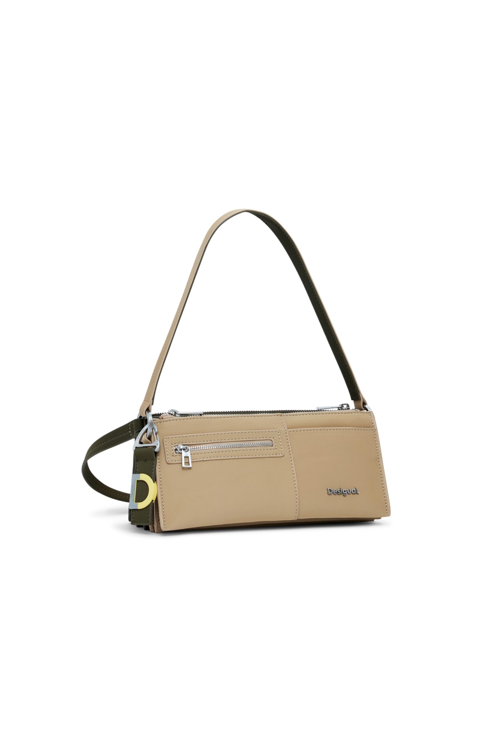 Desigual Damen Beige Schultertasche Umhängetasche Delta Nova Shoulder Bag Beere